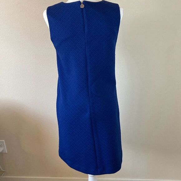 Tommy Hilfiger Sheath Dress with‎ Basketweave pattern Royal Blue Size 8 - Picture 2 of 10